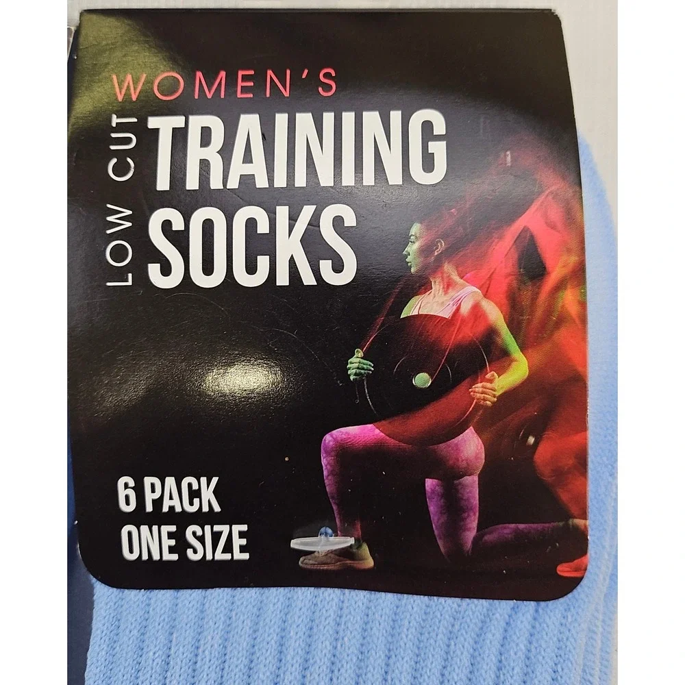 Womens Low Cut Training Socks 6‎ Pack Blue White One Size RN122786 2 Packs